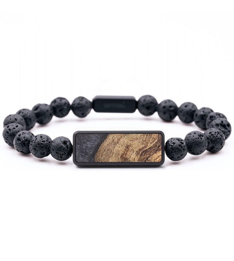 Lava Bead Wood+Resin Bracelet - Orlando (Pure Black, 675333)