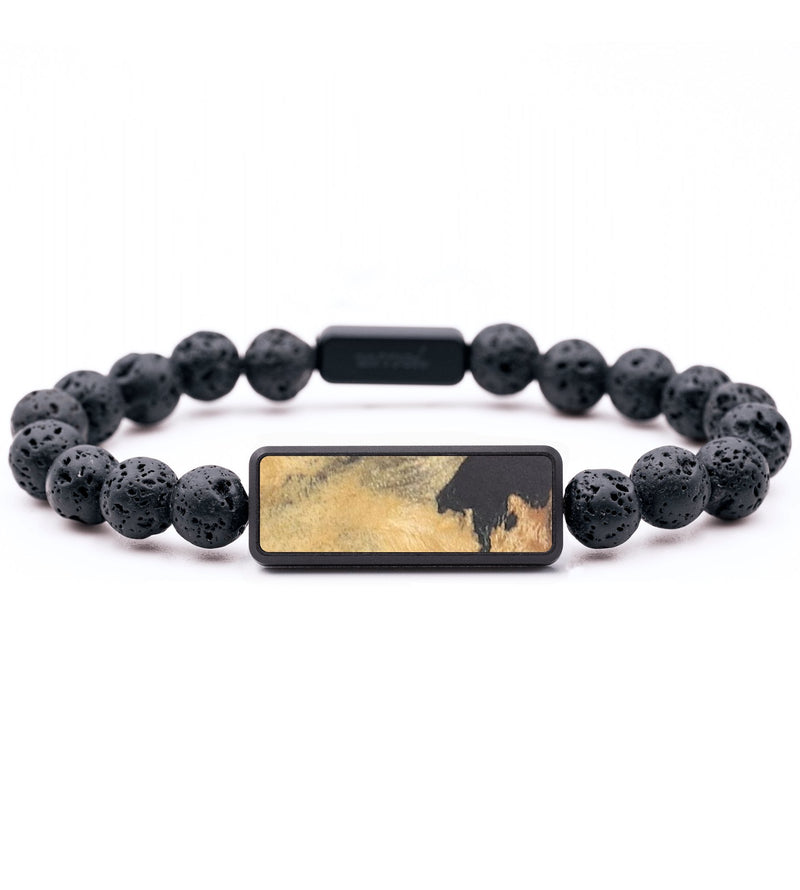 Lava Bead Wood+Resin Bracelet - Molly (Pure Black, 675352)