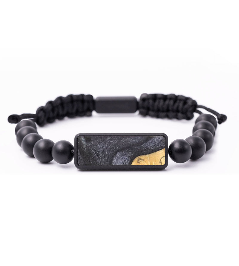 Onyx Bead Wood+Resin Bracelet - Jakob (Pure Black, 675538)
