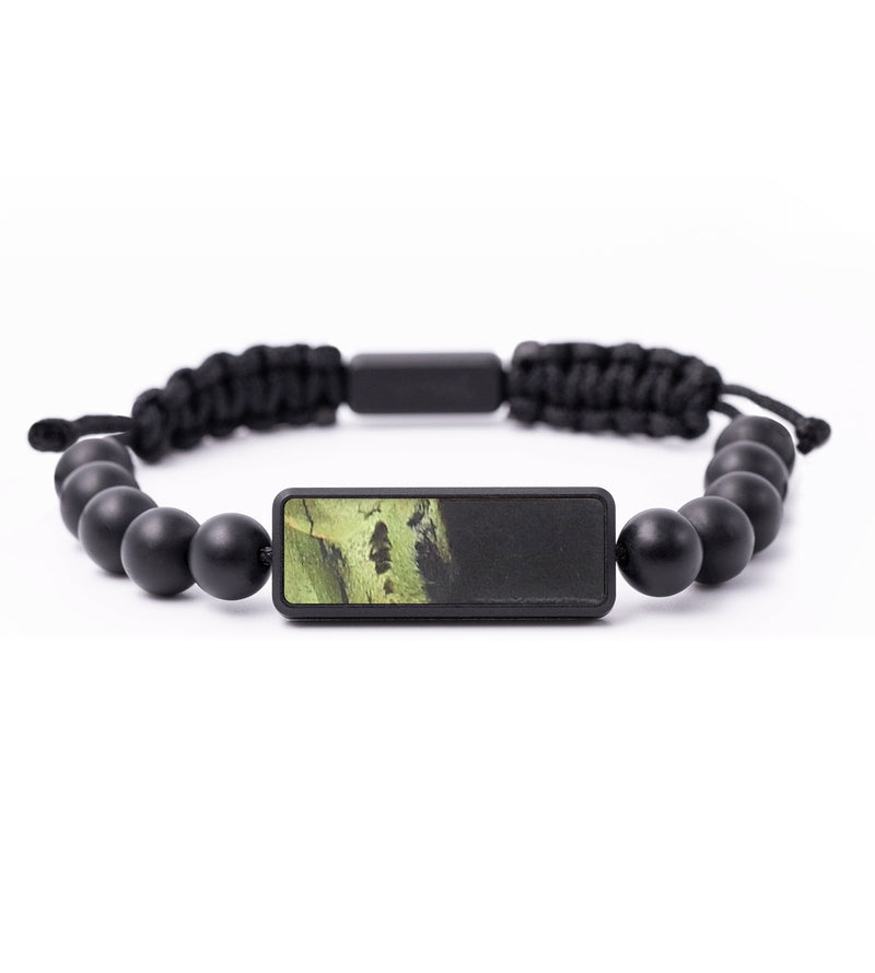 Onyx Bead Wood+Resin Bracelet - Devonte (Pure Black, 675550)