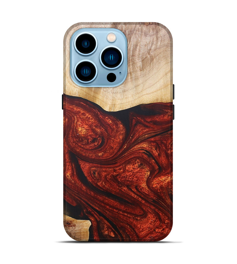 iPhone 14 Pro Wood+Resin Live Edge Phone Case - John (Red, 675590)