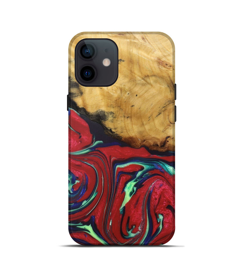 iPhone 12 mini Wood+Resin Live Edge Phone Case - Griffin (Red, 675591)