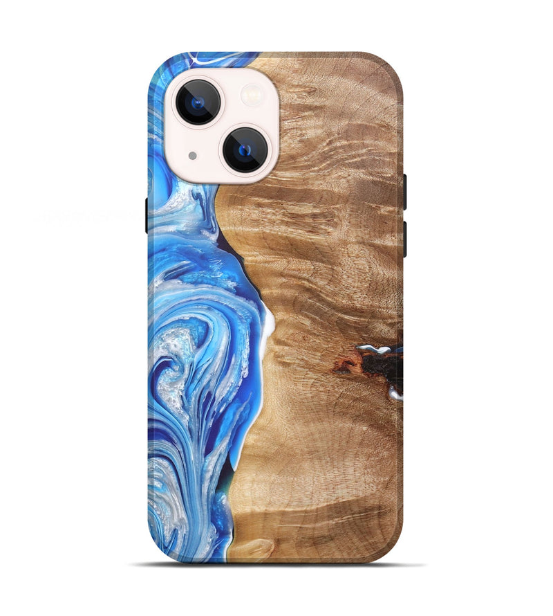 iPhone 13 Wood+Resin Live Edge Phone Case - Luke (Blue, 675593)
