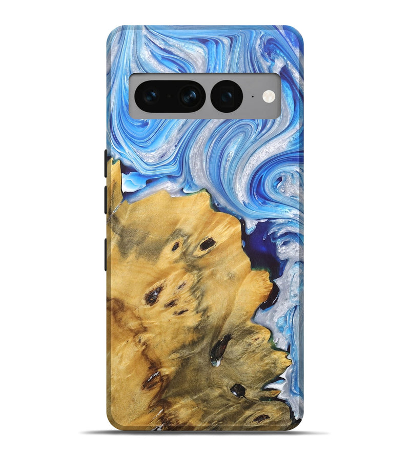 Pixel 7 Pro Wood+Resin Live Edge Phone Case - Pedro (Blue, 675596)