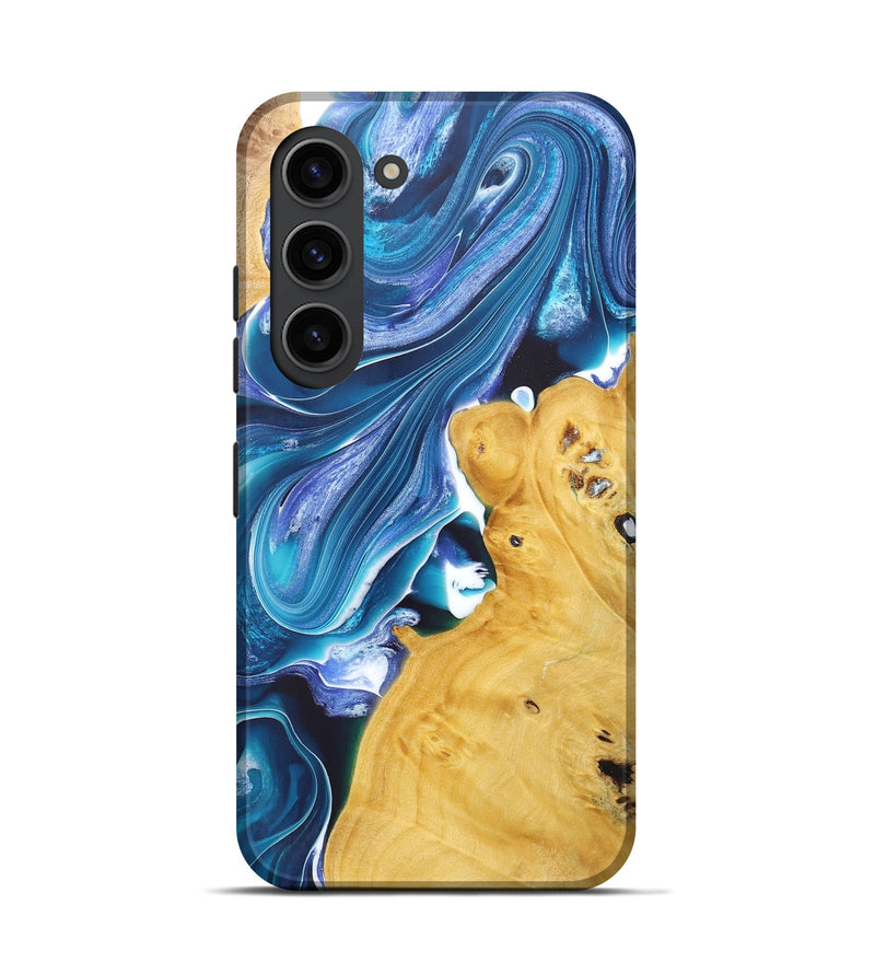 Galaxy S23 Wood+Resin Live Edge Phone Case - Gail (Blue, 675604)