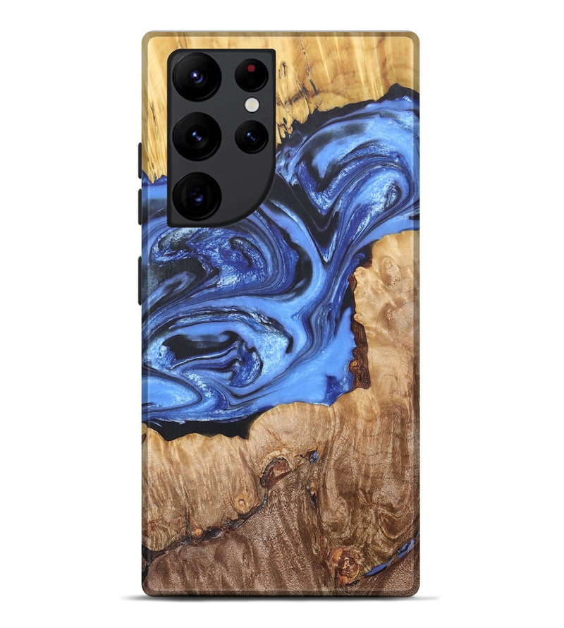 Galaxy S22 Ultra Wood+Resin Live Edge Phone Case - Keegan (Blue, 675609)