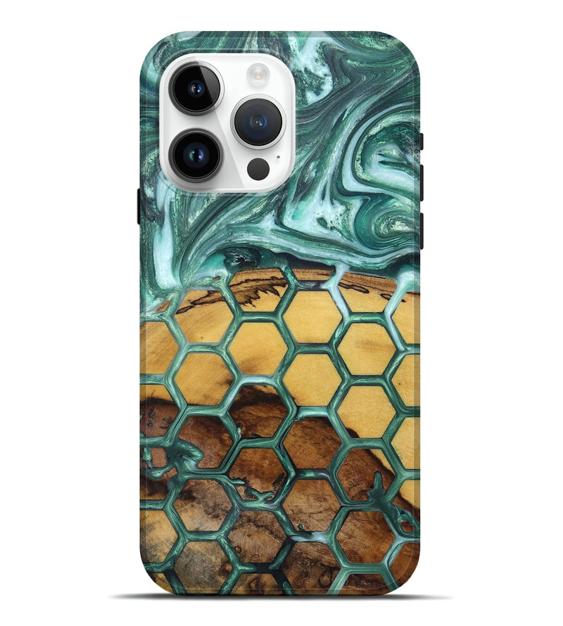 iPhone 15 Pro Max Wood+Resin Live Edge Phone Case - Luka (Pattern, 675612)