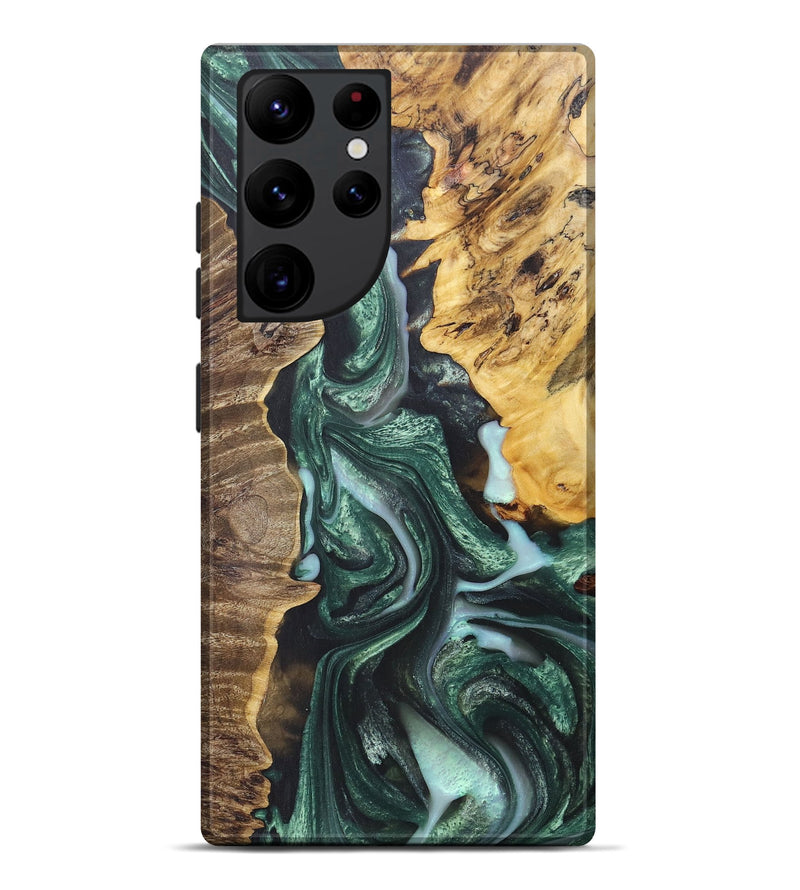 Galaxy S22 Ultra Wood+Resin Live Edge Phone Case - Wilbur (Green, 675645)