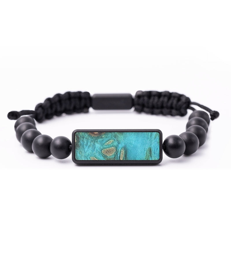 Onyx Bead Wood+Resin Bracelet - Sophia (Wood Burl, 675675)