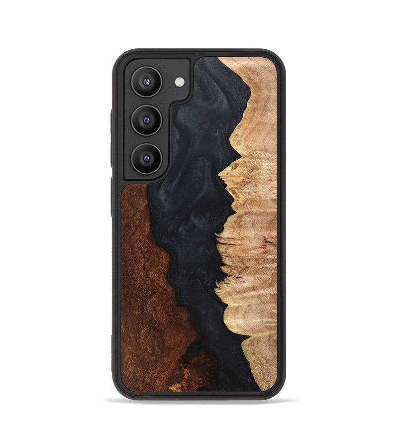 Galaxy S23 Wood+Resin Phone Case - Wade (Pure Black, 675769)