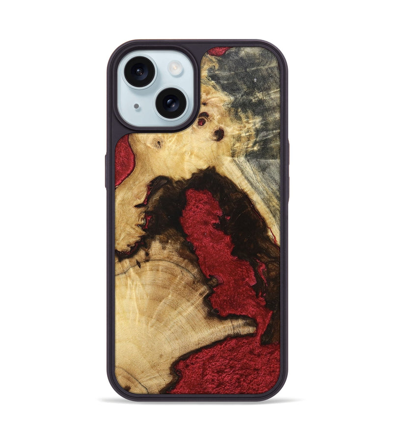iPhone 15 Wood+Resin Phone Case - Marianne (Wood Burl, 675803)