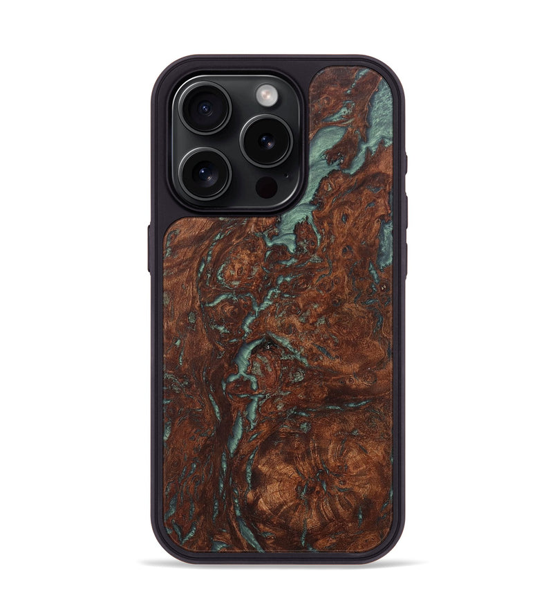iPhone 15 Pro Wood+Resin Phone Case - Sylvia (Wood Burl, 675809)