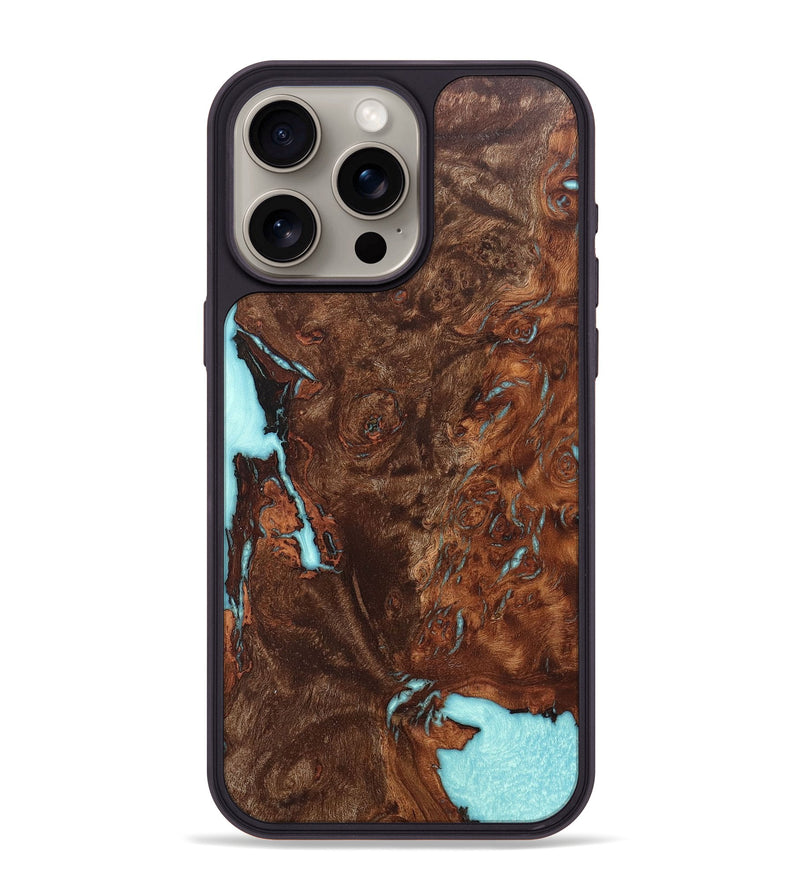 iPhone 15 Pro Max Wood+Resin Phone Case - Kash (Wood Burl, 675821)