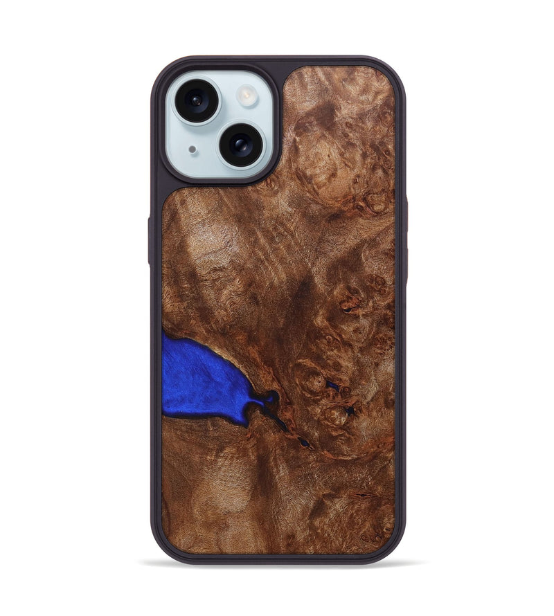 iPhone 15 Wood+Resin Phone Case - Maxwell (Wood Burl, 675822)