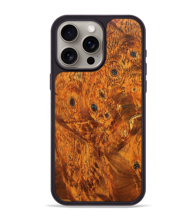 iPhone 15 Pro Max Wood+Resin Phone Case - Kelsie (Wood Burl, 675826)