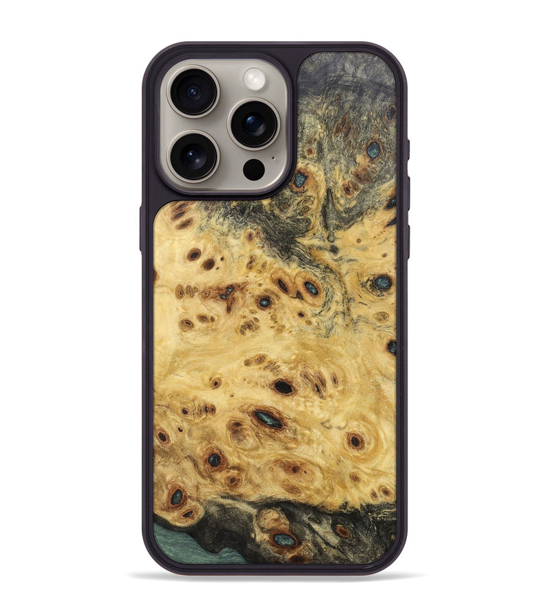 iPhone 15 Pro Max Wood+Resin Phone Case - Emma (Wood Burl, 675830)