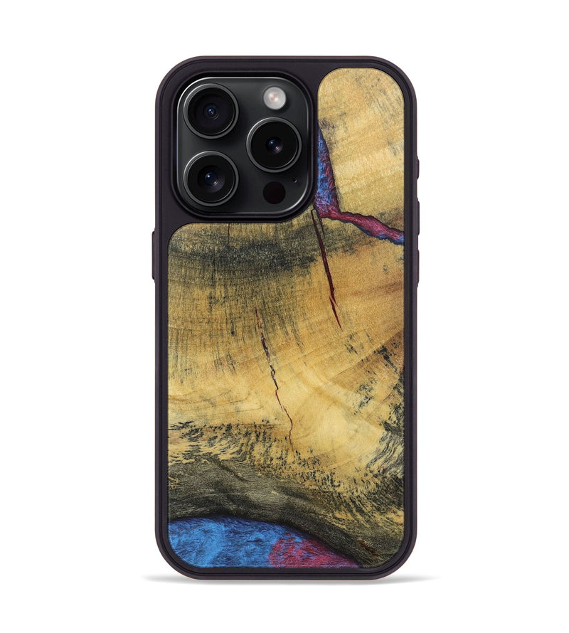 iPhone 15 Pro Wood+Resin Phone Case - Luna (Wood Burl, 675844)