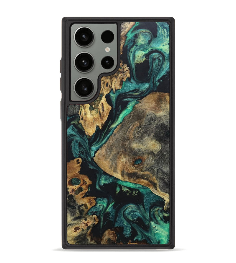 Galaxy S23 Ultra Wood+Resin Phone Case - Jasper (Mosaic, 675869)