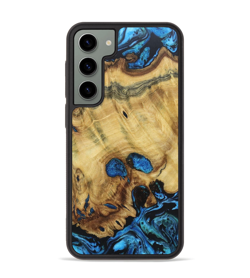 Galaxy S23 Plus Wood+Resin Phone Case - Silas (Blue, 675885)