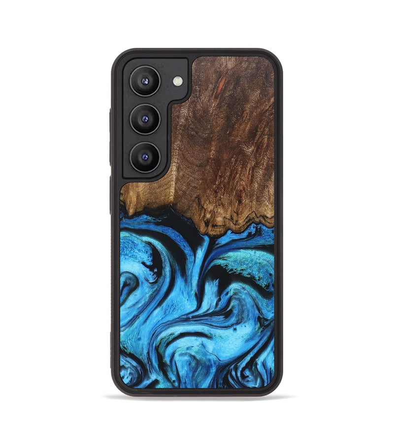 Galaxy S23 Wood+Resin Phone Case - Ruth (Blue, 675895)