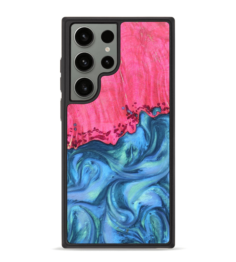 Galaxy S23 Ultra Wood+Resin Phone Case - Opal (Blue, 675926)