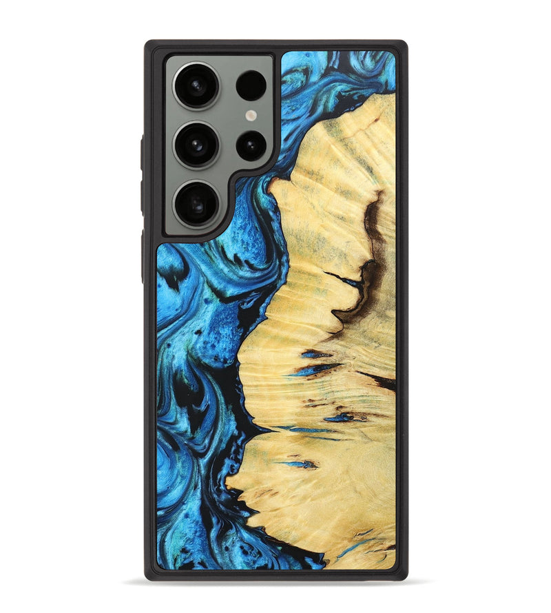 Galaxy S23 Ultra Wood+Resin Phone Case - Josie (Blue, 675930)