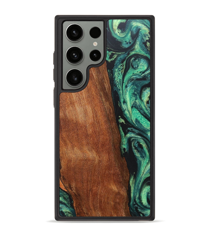 Galaxy S23 Ultra Wood+Resin Phone Case - Malcolm (Green, 675944)