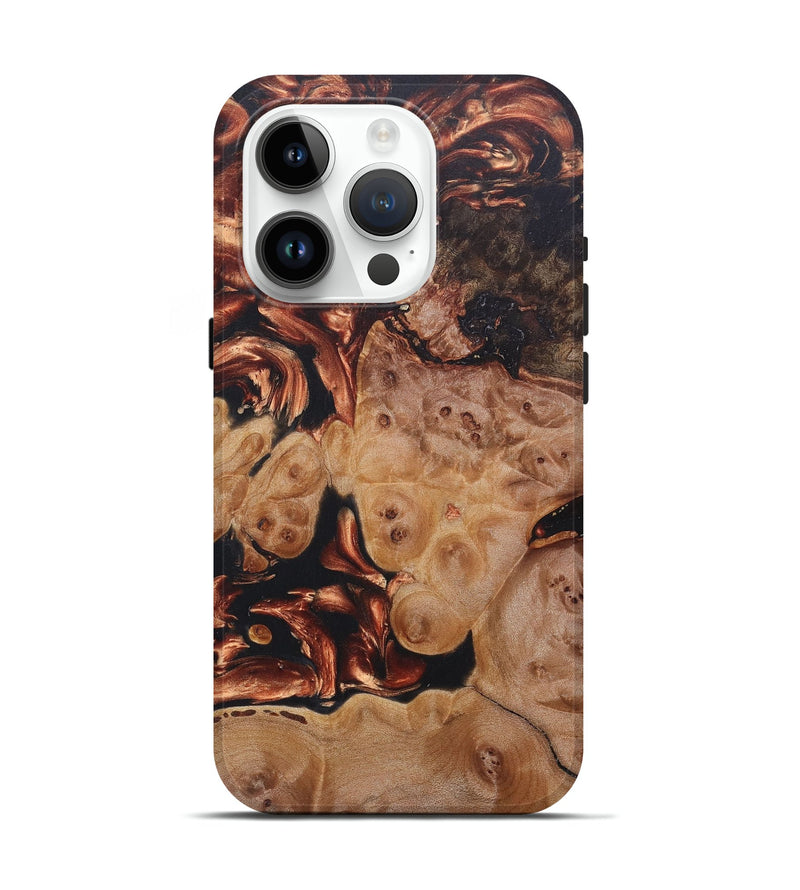 iPhone 15 Pro Wood+Resin Live Edge Phone Case - Atticus (Black & White, 676043)