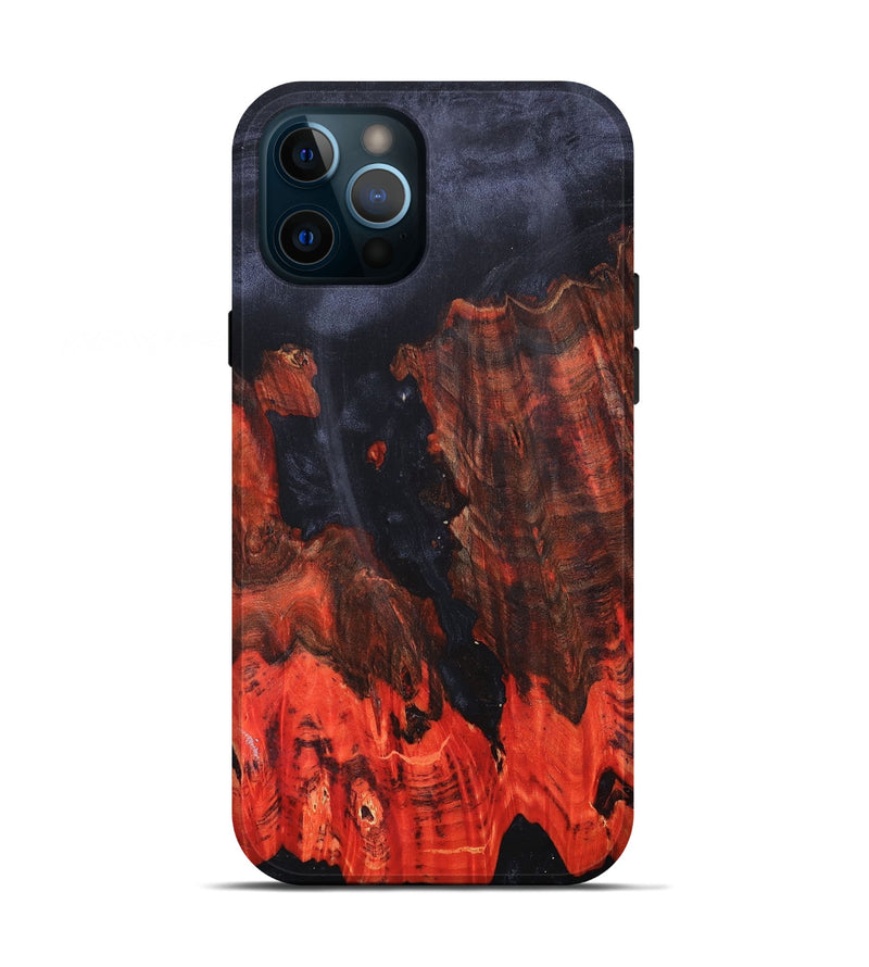 iPhone 12 Pro Wood+Resin Live Edge Phone Case - Gunner (Pure Black, 676048)