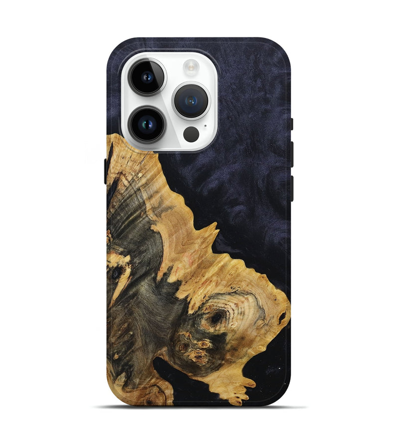 iPhone 15 Pro Wood+Resin Live Edge Phone Case - Marley (Pure Black, 676053)