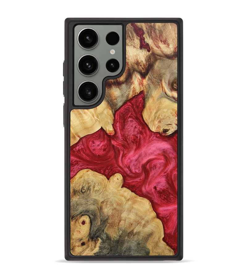 Galaxy S23 Ultra Wood+Resin Phone Case - Alison (Red, 676087)