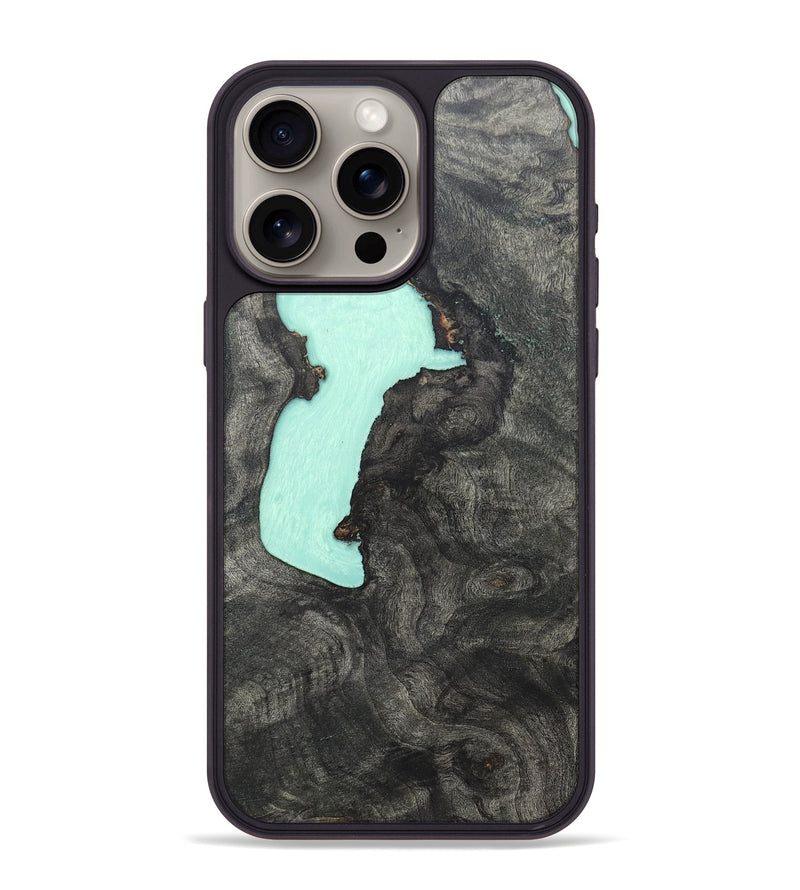 iPhone 15 Pro Max Wood+Resin Phone Case - Silas (Wood Burl, 676168)