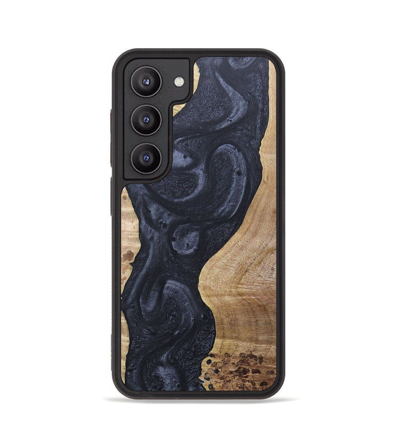 Galaxy S23 Wood+Resin Phone Case - Teresa (Pure Black, 676210)