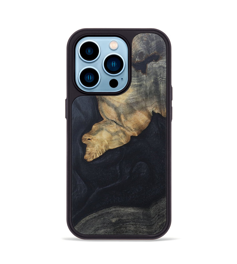 iPhone 14 Pro Wood+Resin Phone Case - Sofia (Pure Black, 676214)