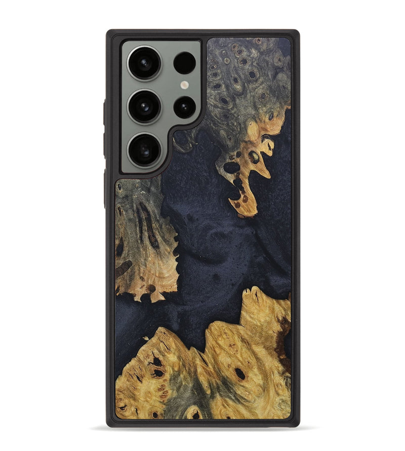 Galaxy S23 Ultra Wood+Resin Phone Case - Elijah (Pure Black, 676232)