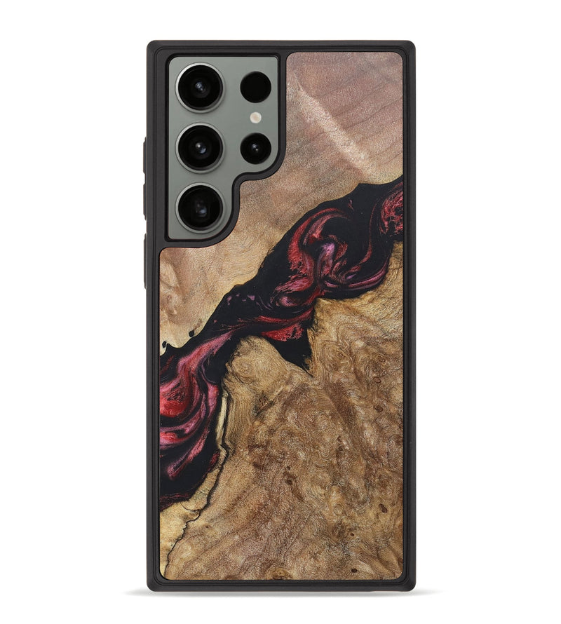 Galaxy S23 Ultra Wood+Resin Phone Case - Christina (Red, 676234)