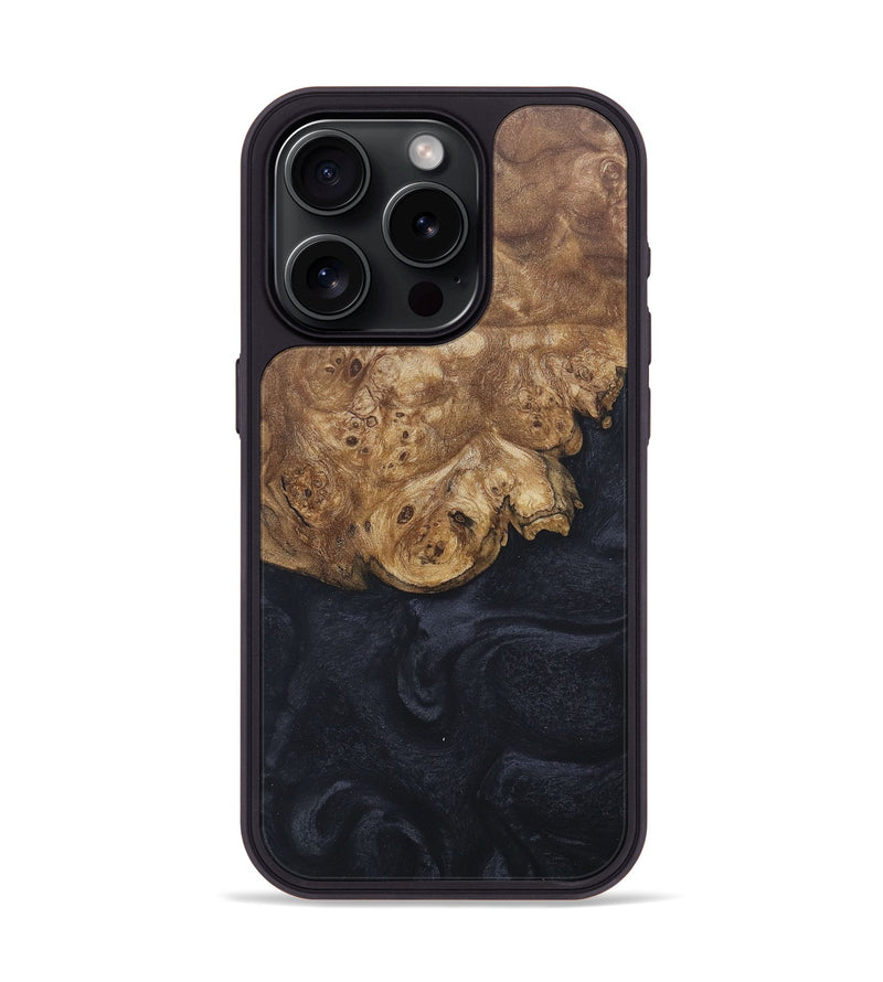 iPhone 15 Pro Wood+Resin Phone Case - Antoine (Pure Black, 676314)