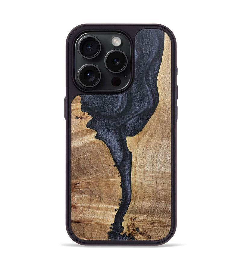 iPhone 15 Pro Wood+Resin Phone Case - Addyson (Pure Black, 676325)