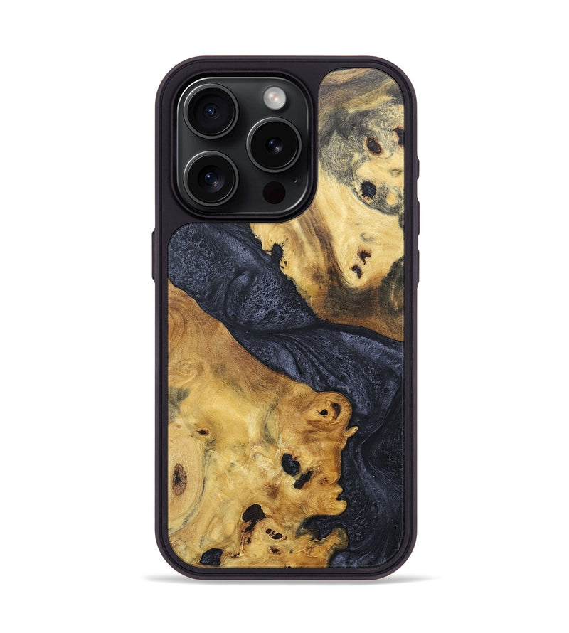iPhone 15 Pro Wood+Resin Phone Case - Sasha (Pure Black, 676326)