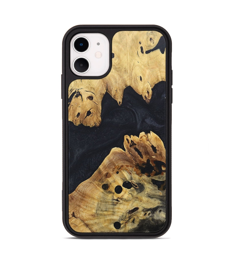 iPhone 11 Wood+Resin Phone Case - Kyle (Pure Black, 676327)