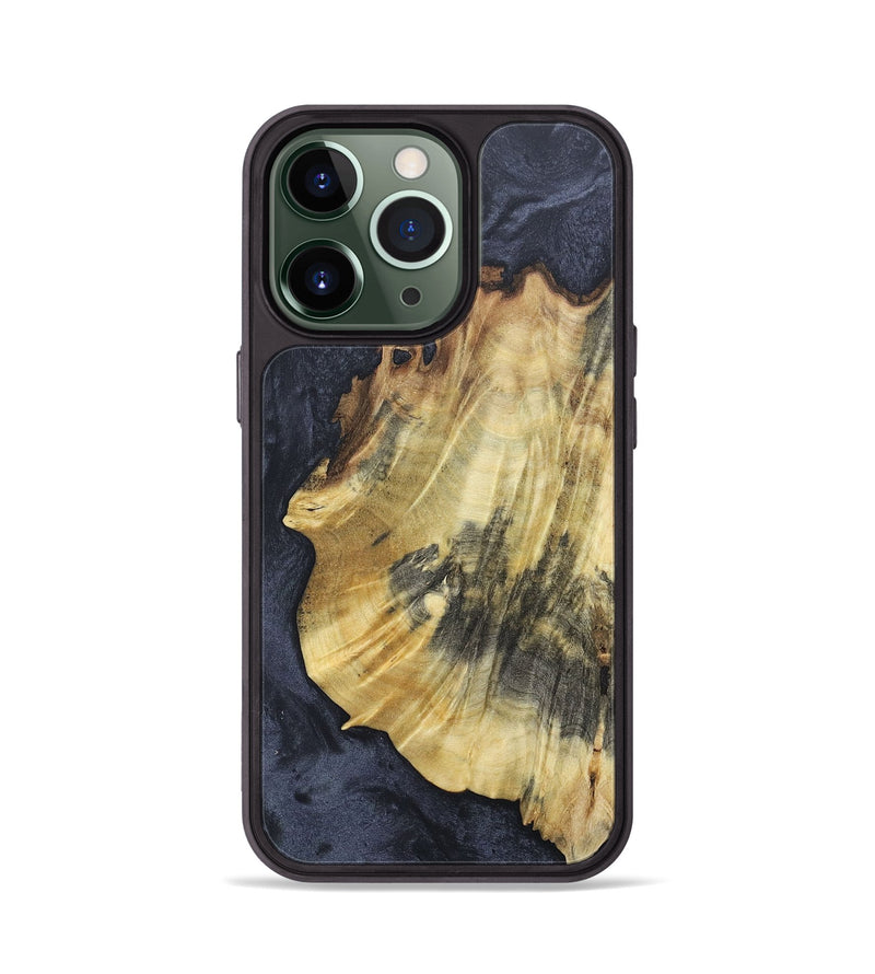 iPhone 13 Pro Wood+Resin Phone Case - Charity (Pure Black, 676329)