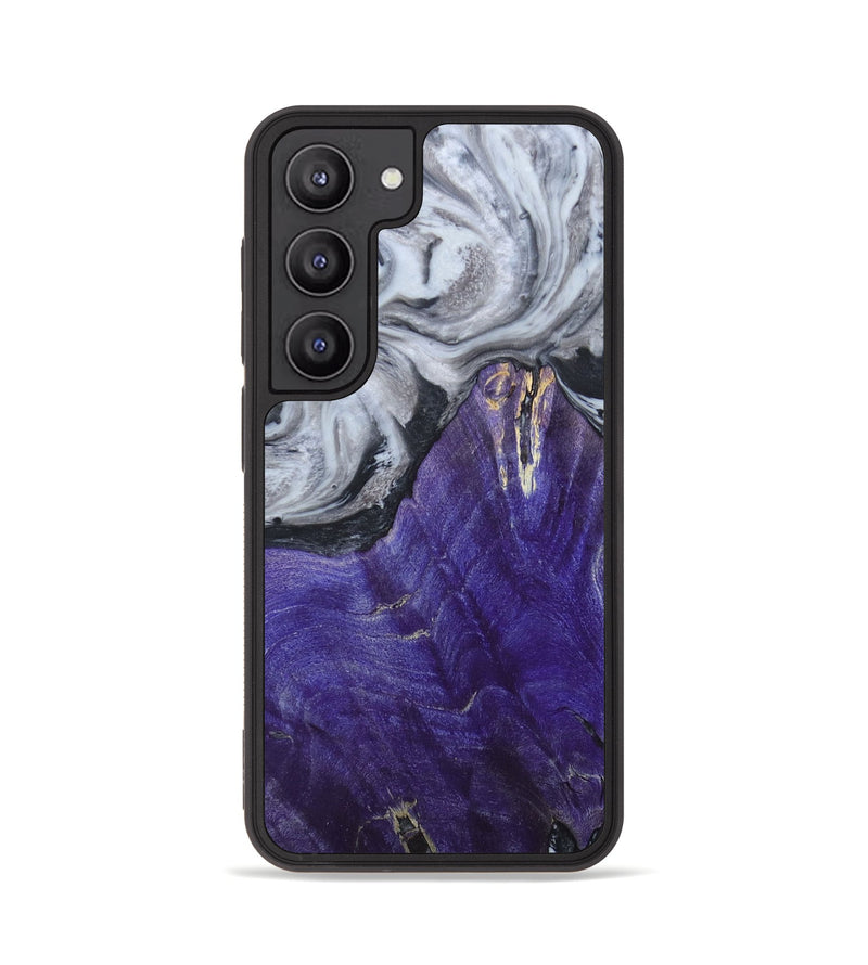 Galaxy S23 Wood+Resin Phone Case - Finn (Black & White, 676360)