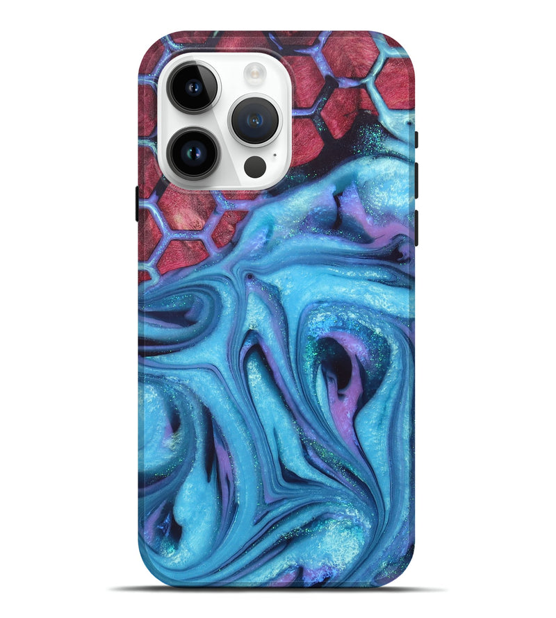 iPhone 15 Pro Max Wood+Resin Live Edge Phone Case - Jazmine (Pattern, 676413)