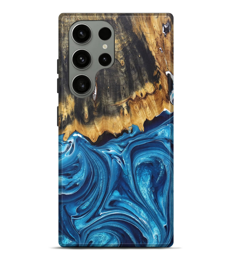 Galaxy S23 Ultra Wood+Resin Live Edge Phone Case - Tyler (Blue, 676417)