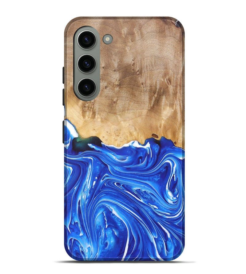 Galaxy S23 Plus Wood+Resin Live Edge Phone Case - Niko (Blue, 676421)