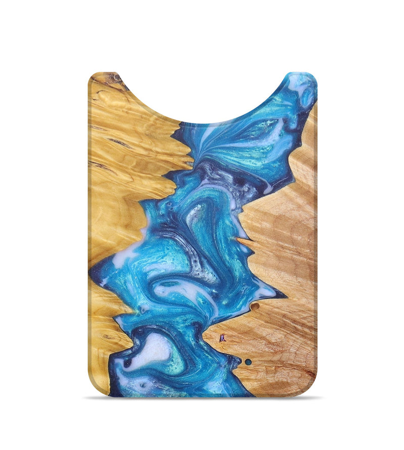 Live Edge Wood+Resin Wallet - Kaylie (Blue, 676447)