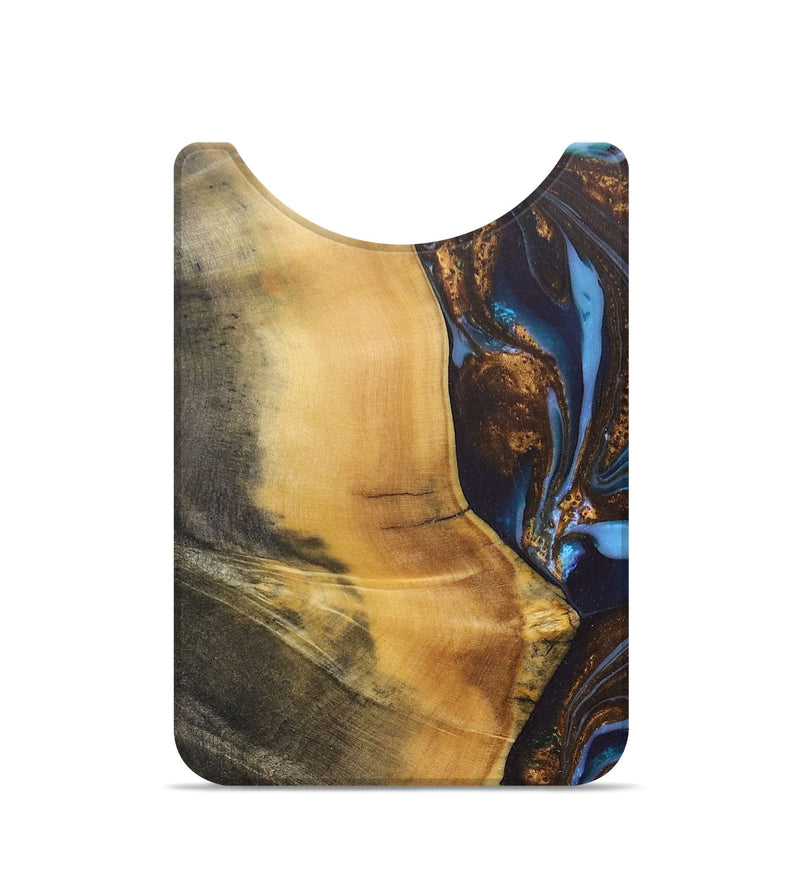 Live Edge Wood+Resin Wallet - Joshua (Teal & Gold, 676468)