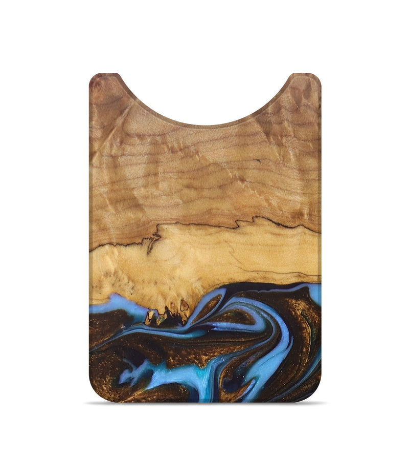 Live Edge Wood+Resin Wallet - Blakely (Teal & Gold, 676469)