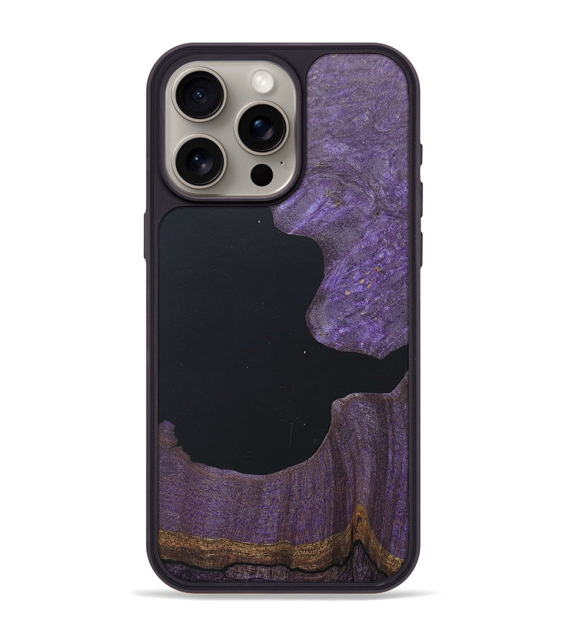 iPhone 15 Pro Max Wood+Resin Phone Case - Rodrigo (Pure Black, 676485)