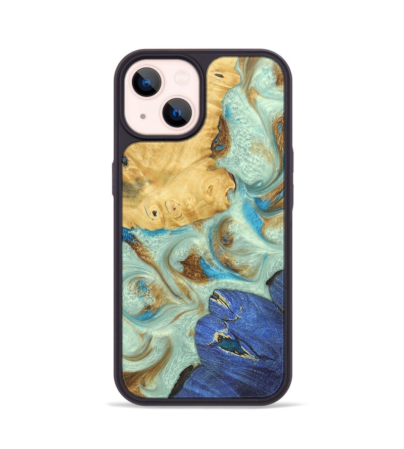iPhone 14 Wood+Resin Phone Case - Andy (Mosaic, 676508)